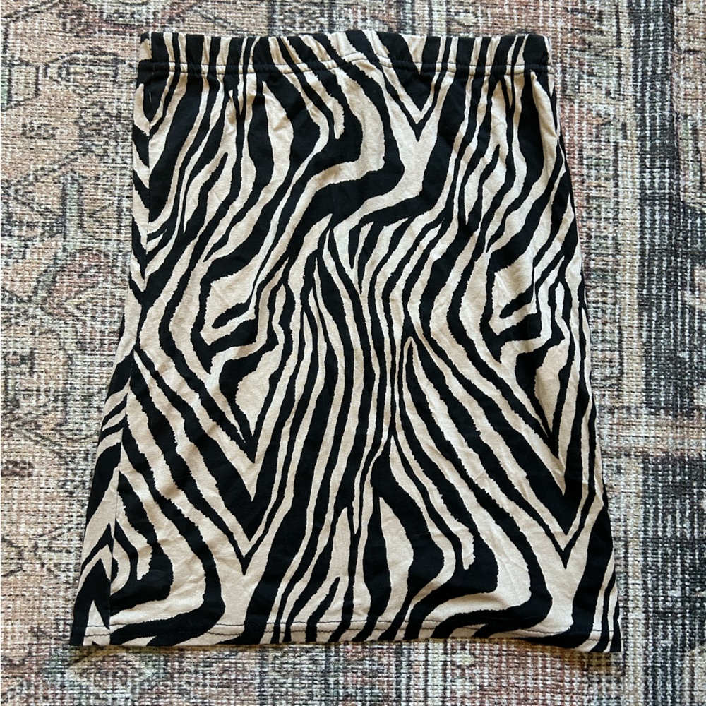 Zebra print bodycon mini skirt